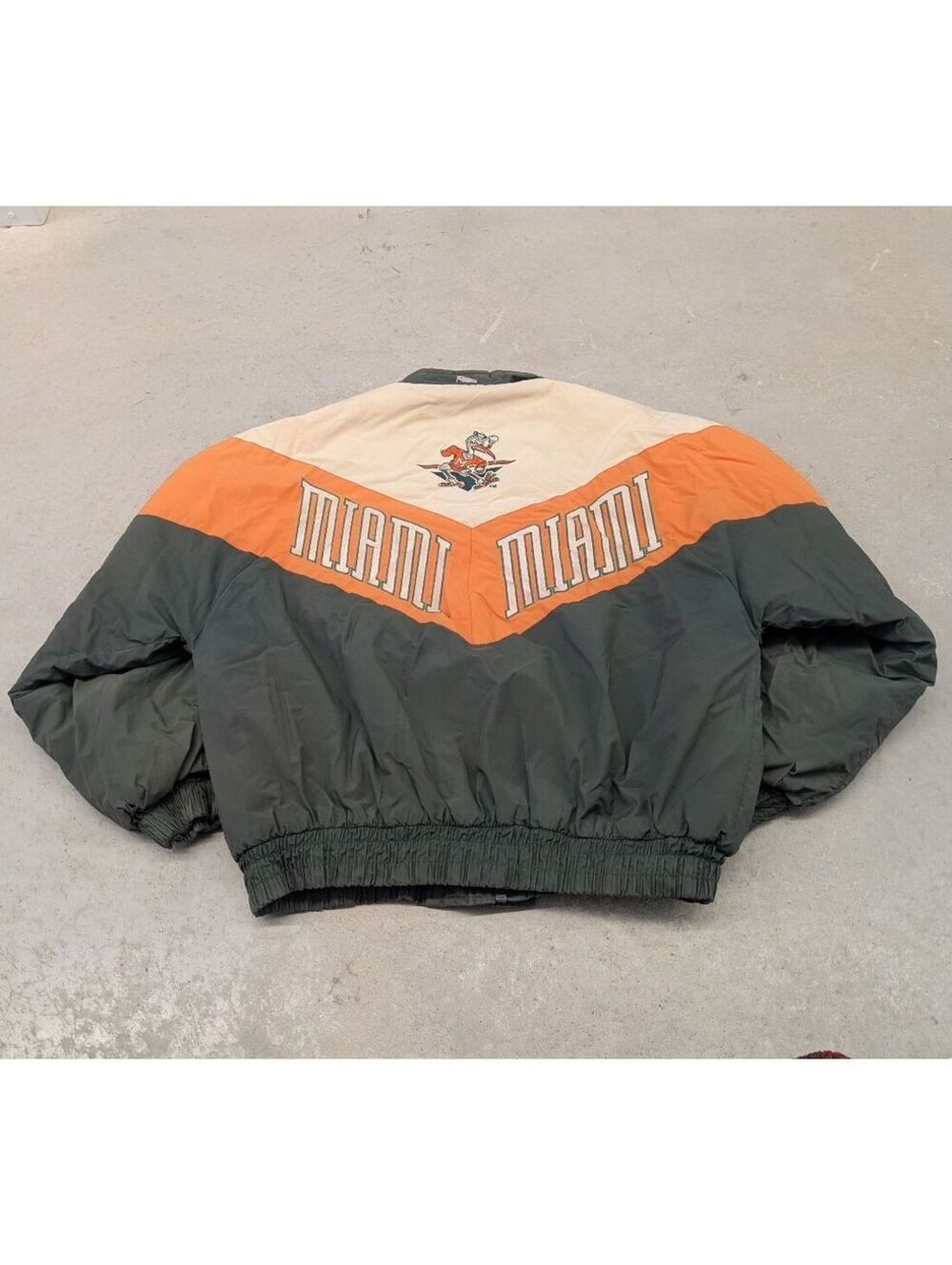 Vintage 90s Miami Hurricanes Logo 7 Puffer Jacket